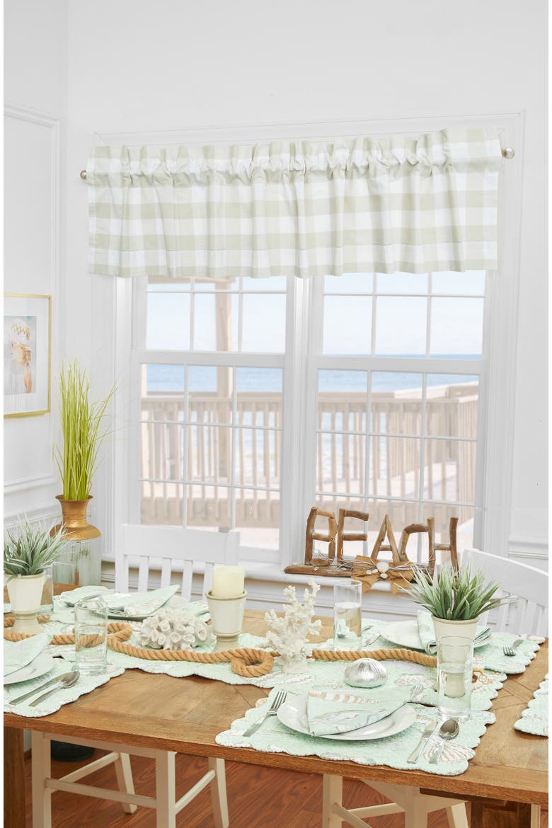 Franklin Pebble Gingham Check Window Valance Curtain Set of 2, Alternate, color, Gray