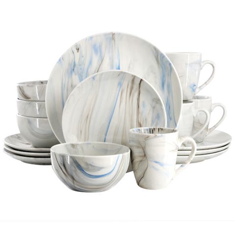 Fine Marble 16 Piece Porcelain Dinnerware Set