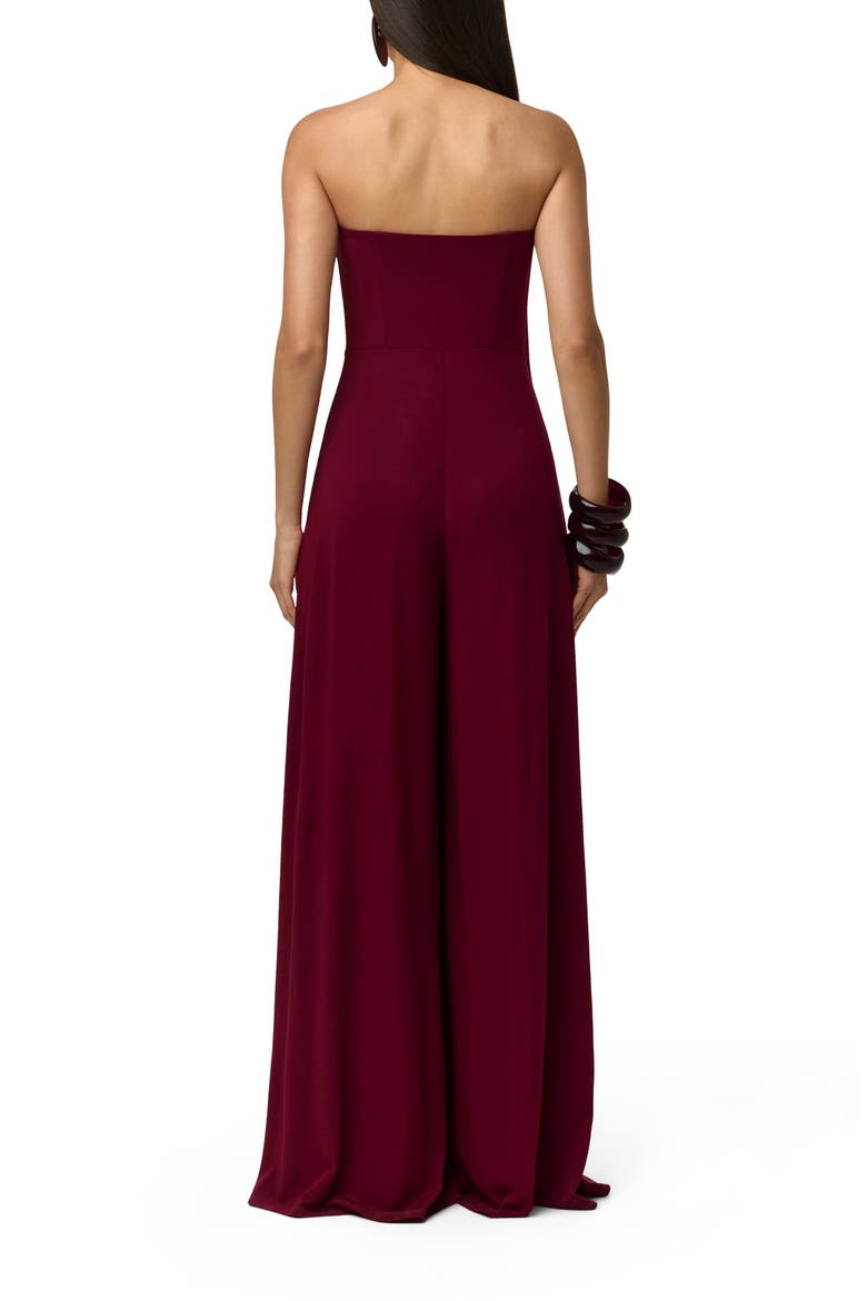 Slinky Strapless Tube Wide Leg Jumpsuit, Alternate, color, SANGRIA