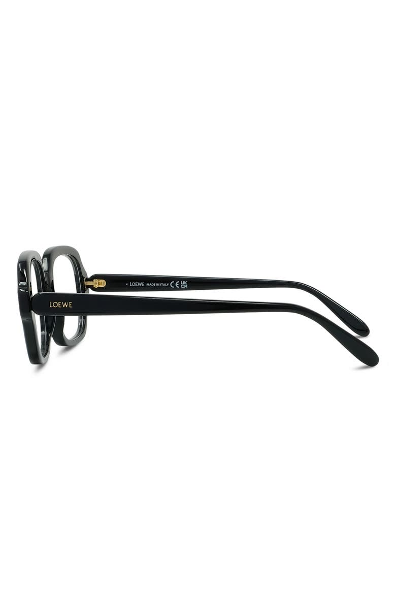 Loewe 53mm Rectangular Optical Glasses, Alternate, color, Shiny Black