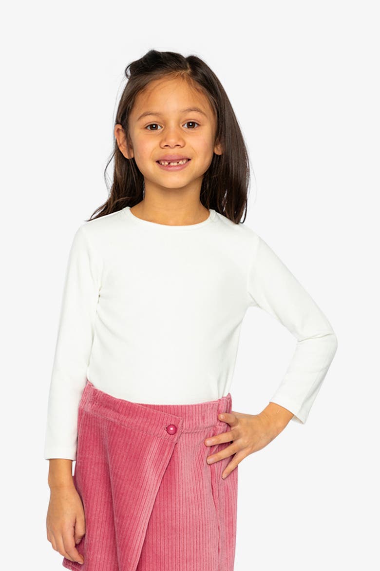Brushed Rib Crew Neck Long Sleeve Top, Alternate, color, Off-White