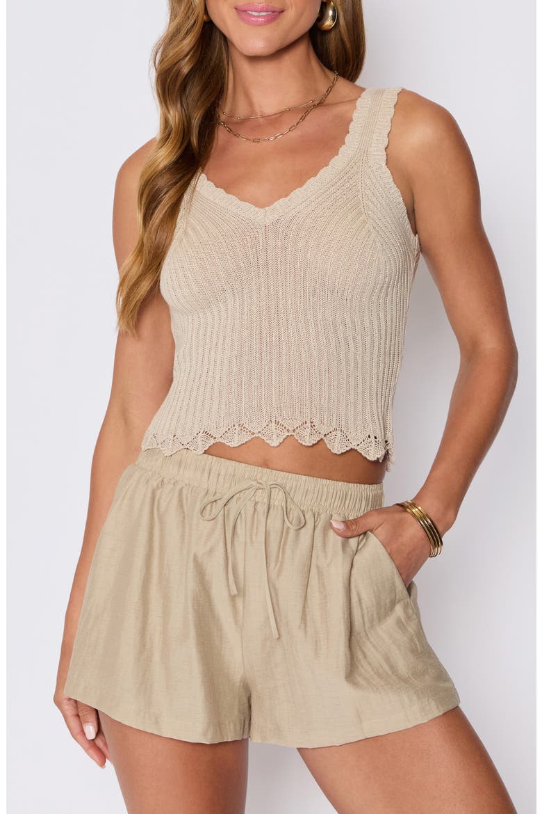 Lisa Rib Crop Sweater Tank (Nordstrom Exclusive), Main, color, KHAKI