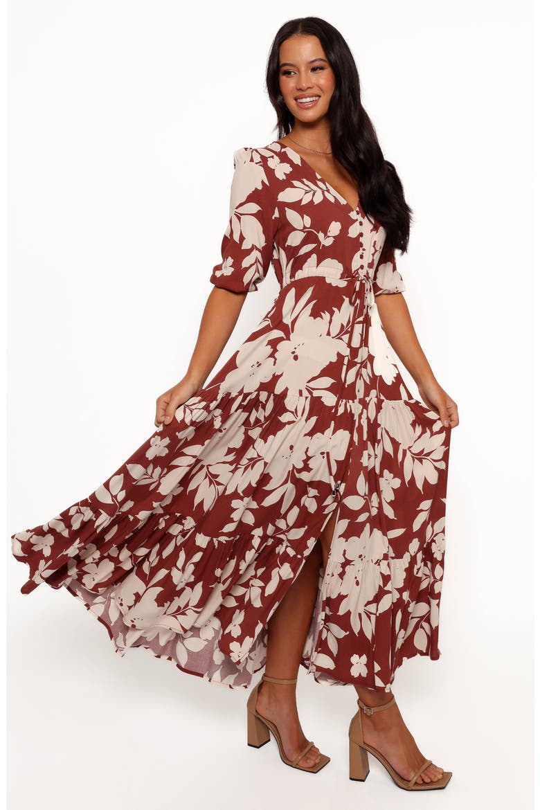 Kelda Floral Maxi Dress, Alternate, color, RUST FLORAL