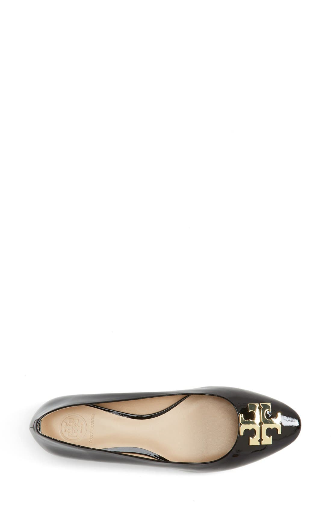 'Raleigh' Leather Flat, Alternate, color, BLACK