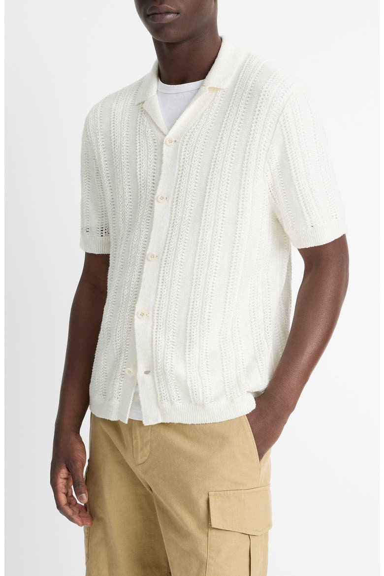 Cabana Knit Button-Up Shirt, Alternate, color, NATURAL
