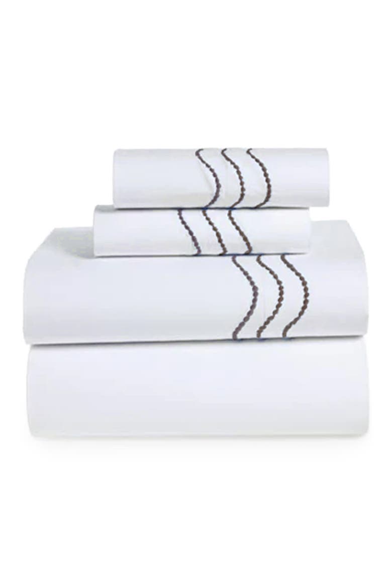 Serena Embroidered Percale Sheet Set, Alternate, color, MOCHA