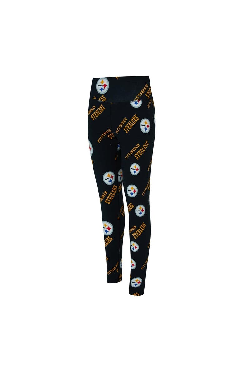 CONCEPTS SPORT Women's Concepts Sport Black Pittsburgh Steelers Mosaic Allover Print Leggings, Alternate, color, Black