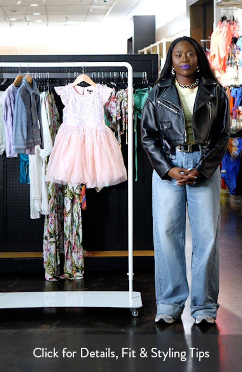 Kids' Sequin Flutter Sleeve Party Dress, sales video thumbnail