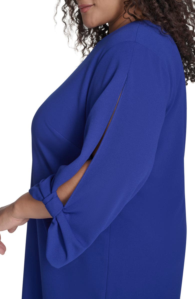 Calvin Klein Bow Split Sleeve Shift Dress, Alternate, color, Ultramarine