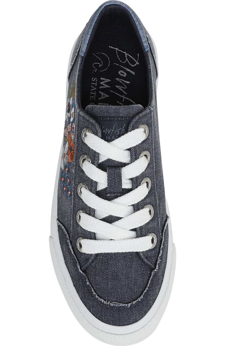 Blowfish Malibu Vivid 3 Floral Embroidered Low Top Sneaker, Alternate, color, Navy Floral Canvas