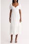 Puff Sleeve Embroidered Hem Maxi Dress