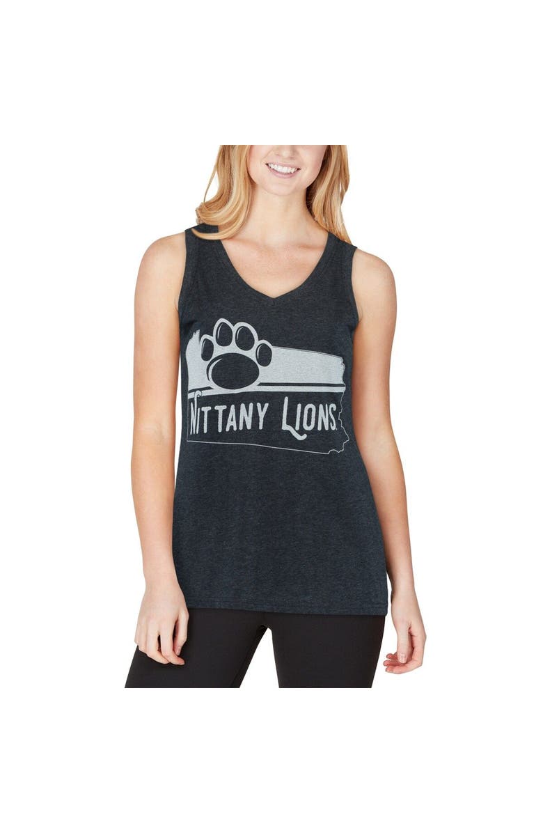 PRESSBOX Women's Pressbox Navy Penn State Nittany Lions Ferris Melange V-Neck Tank Top, Alternate, color,
