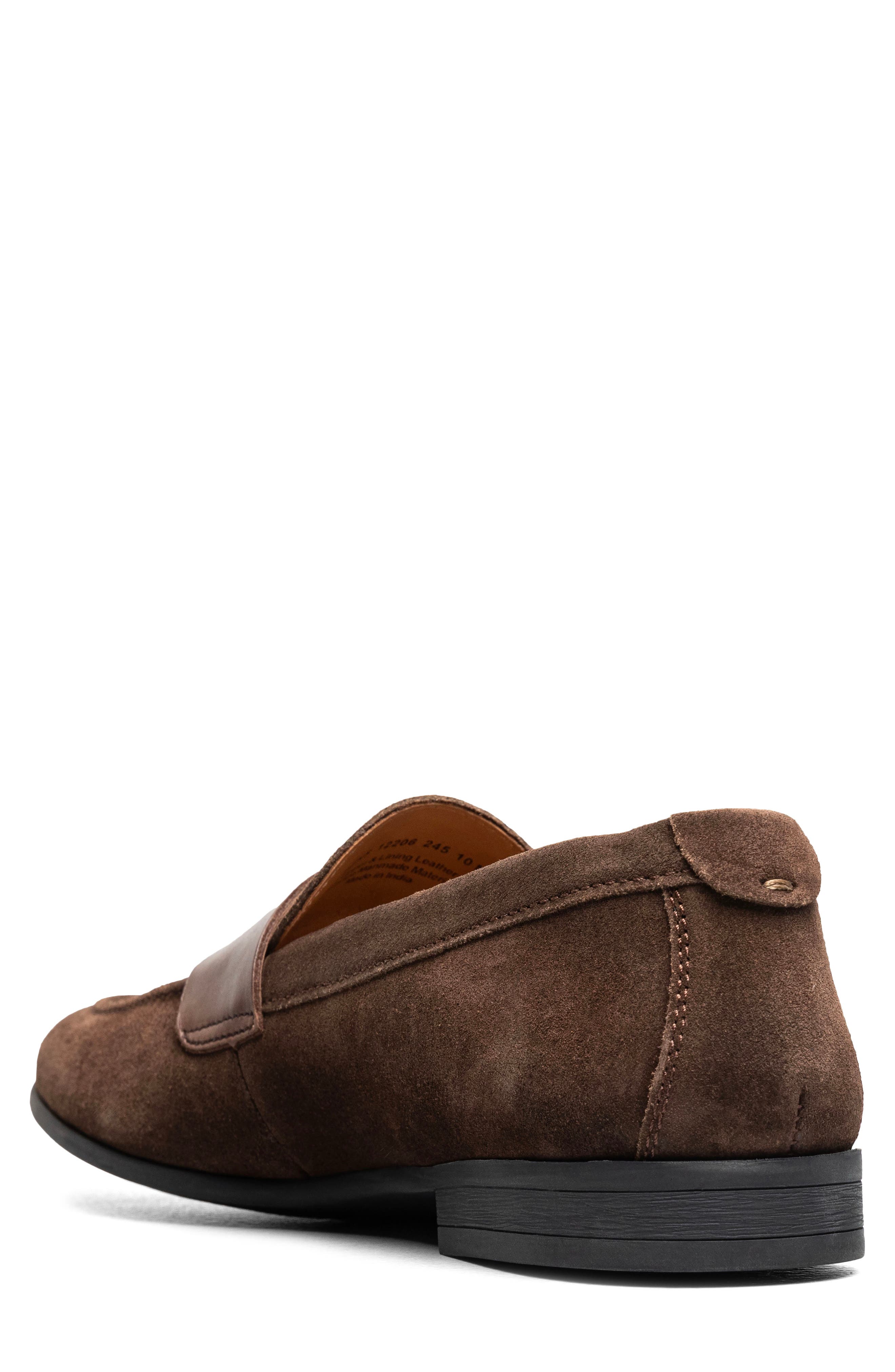 Modena Moc Toe Penny Loafer, Alternate, color, BROWN SUEDE