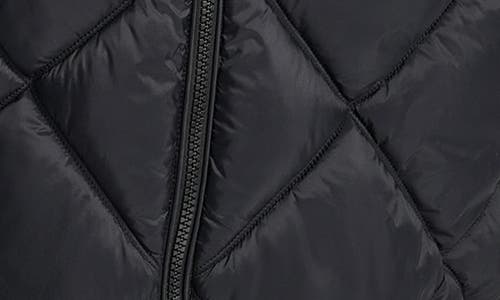 Dkny Diamond Quilted Puffer Coat In Black