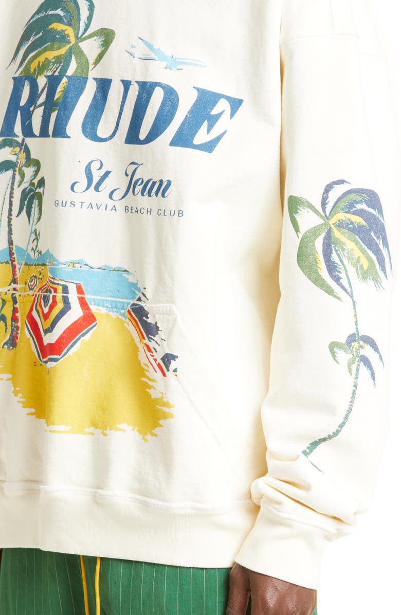 Rhude Beach Club Graphic Hoodie, Alternate, color,