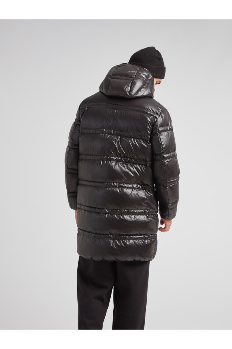 R4D Tramline Hooded Long Puffer Coat, Alternate, color, BLACK