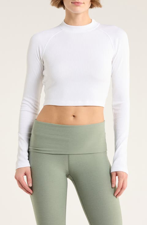 Contours Rib Mock Neck Crop Top