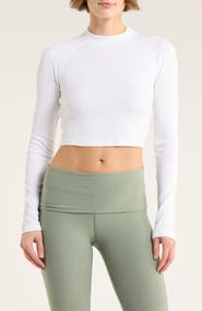 Beyond Yoga Contours Rib Mock Neck Crop Top