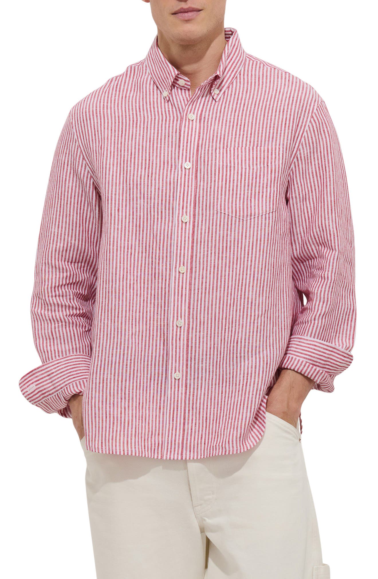 Mill Stripe Linen Button-Down Shirt - image 3