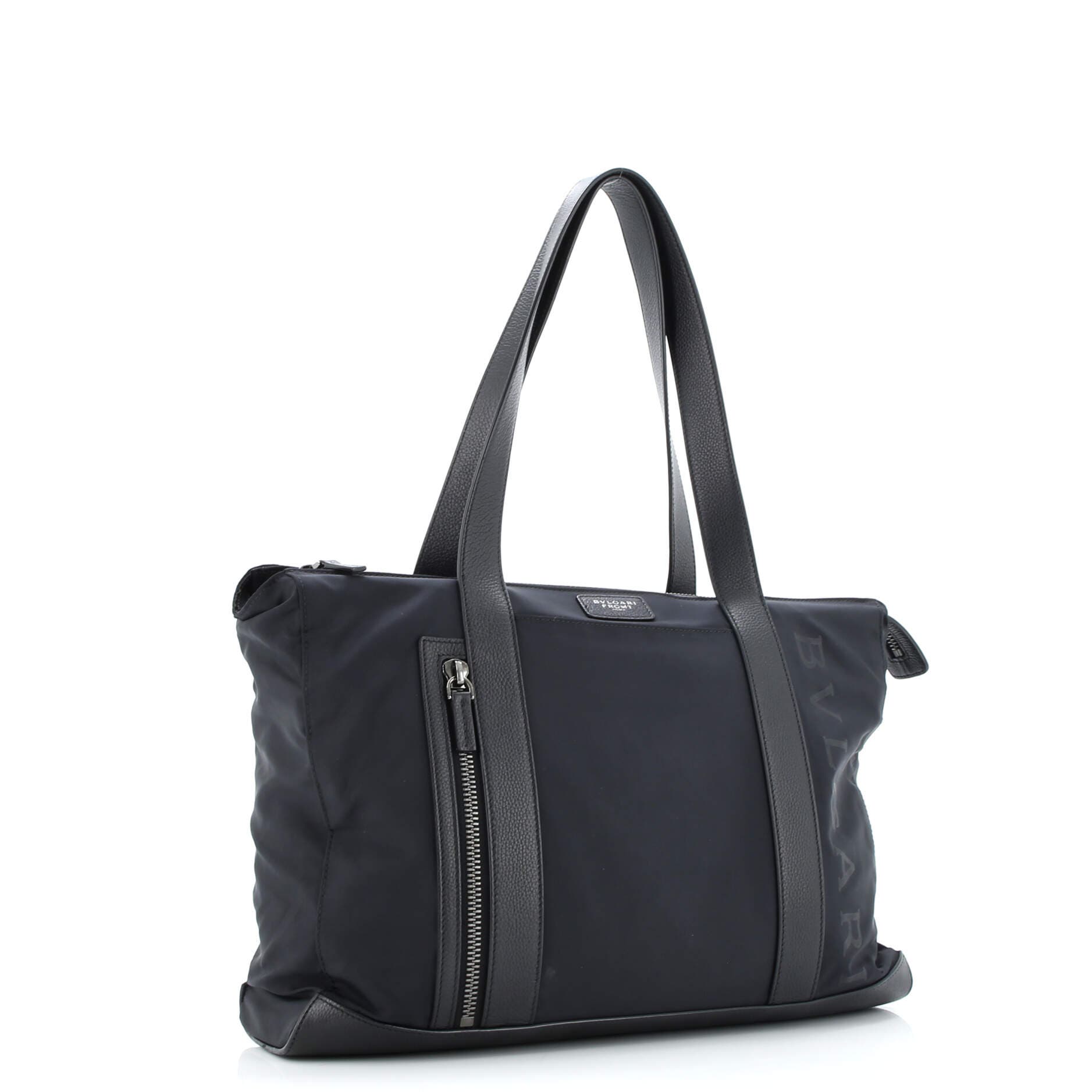 Fragment Zip Tote Nylon with Leather Medium, Alternate, color, Black