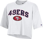 Champion Women's Champion White San Francisco 49ers Star Spangled Cropped T-Shirt