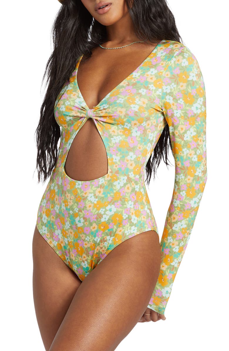 Billabong On the Bright Side Long Sleeve One-Piece Rashguard Swimsuit, Alternate, color, 
