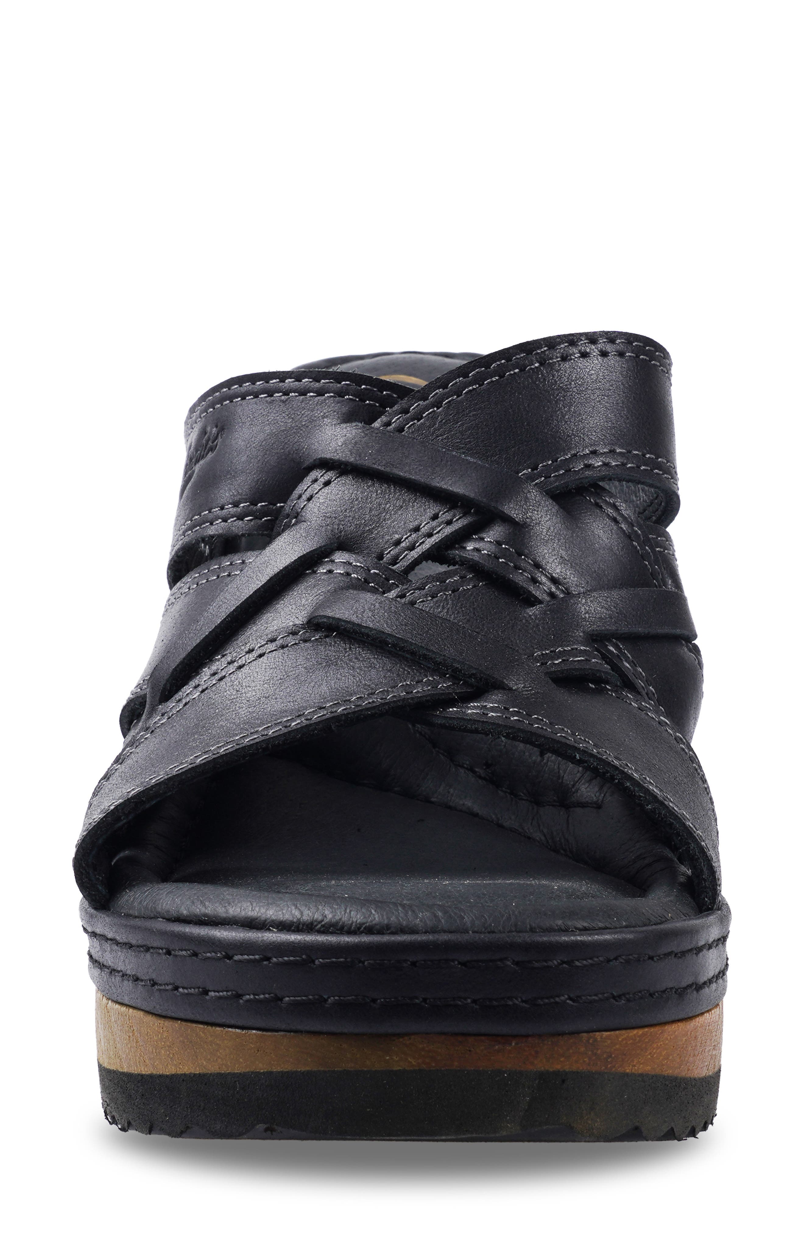 Candie
s Fiore Platform Slide Sandal, Alternate, color, Black Leather