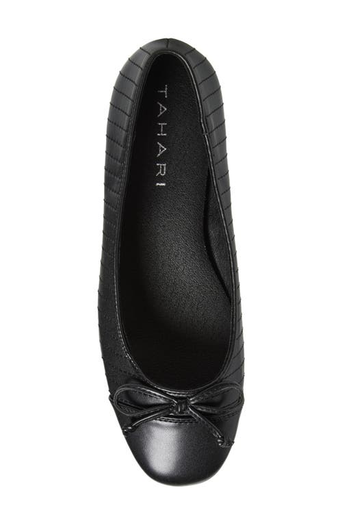T Tahari Villa Quilted Ballet Flat In Black