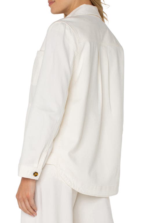 Liverpool Los Angeles Denim Shirt Jacket In Whipped Cream