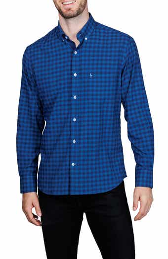 TailorByrd Classic Fit Gingham Print Performance Button-Down Shirt