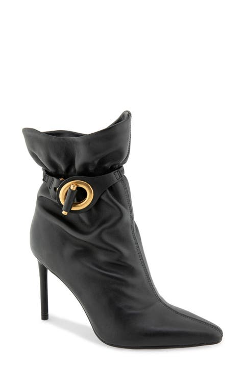 Quinta Leather Pointed Toe Bootie