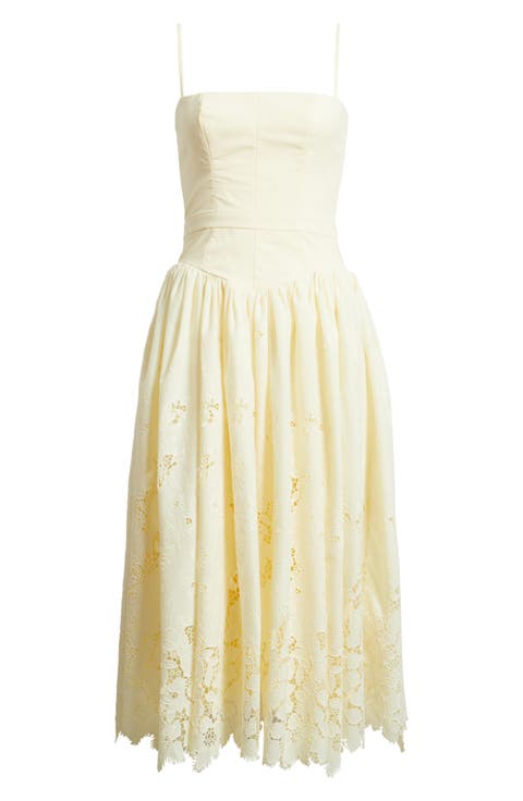 Ysabella Lace Skirt Stretch Cotton Cocktail Dress