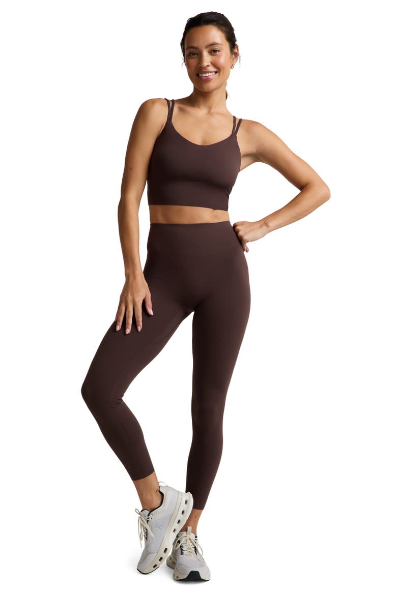In the Zone High Waist Midi Leggings, Alternate, color, COCOA PLUM