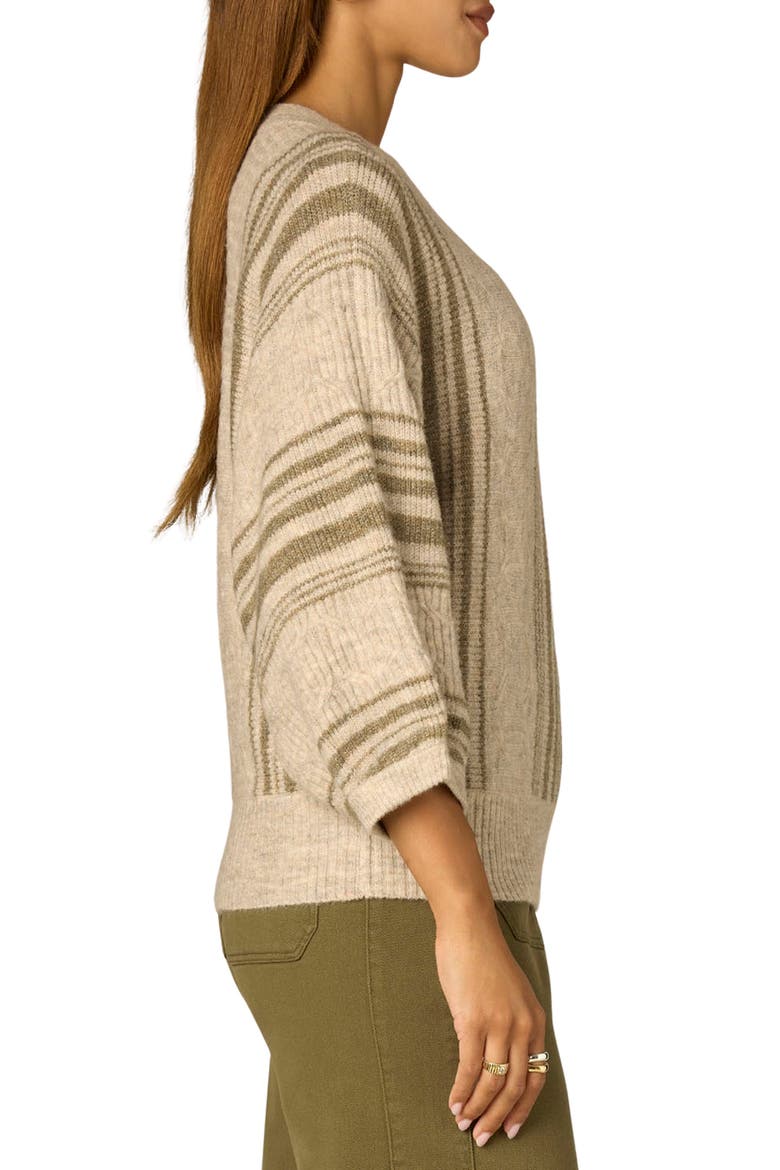 Stripe Dolman Sleeve Sweater, Alternate, color, OATMEAL/OYSTER MUSHROOM
