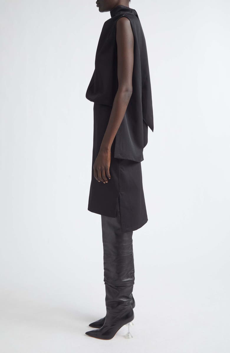 Brandon Maxwell Noa Mock Neck Sleeveless Blouson Dress, Alternate, color, Black