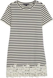 Veronica Beard Rhue Embroidered Hem T-Shirt Dress