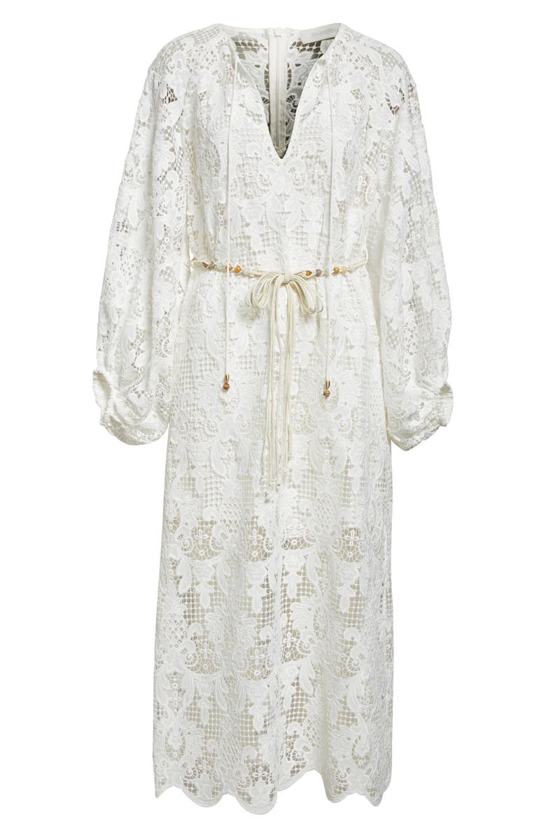 Zimmermann Coro Long Sleeve Guipure Lace Dress, Alternate, color, Ivory