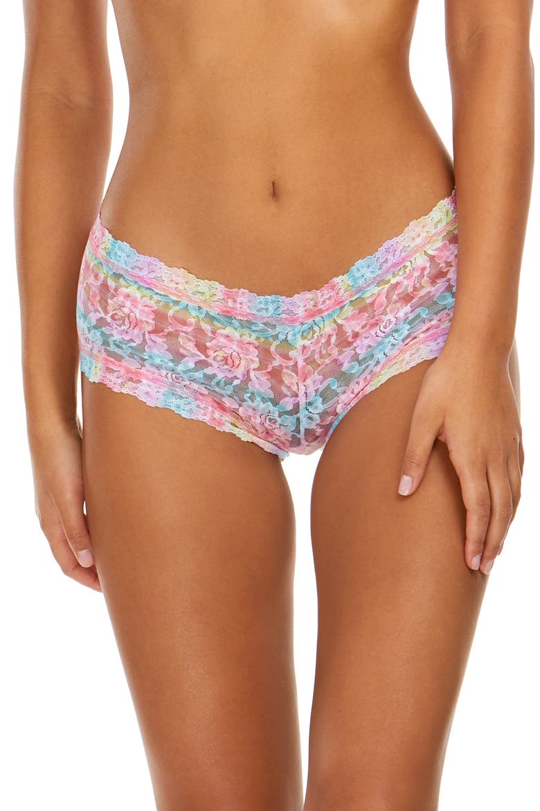 Print Signature Lace Boyshorts, Main, color, BOHEMIAN STRIPE
