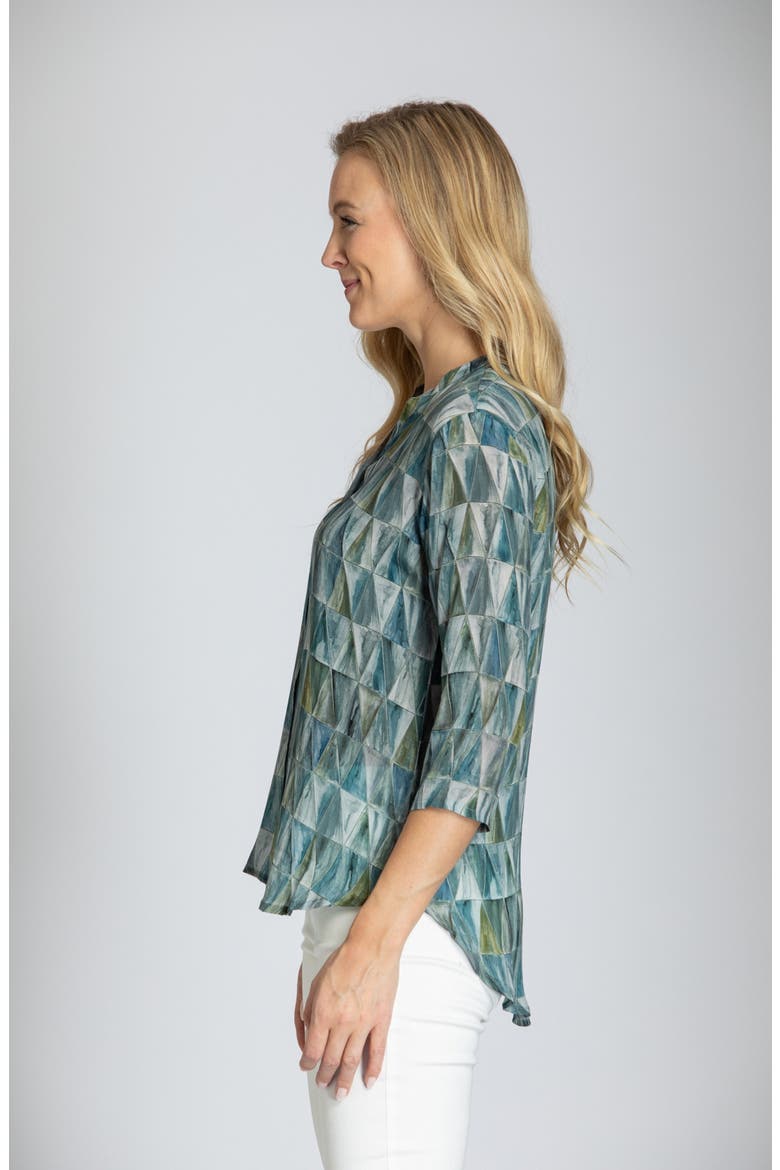 Geometric Print Shirt, Alternate, color, SEA GREEN MULTI