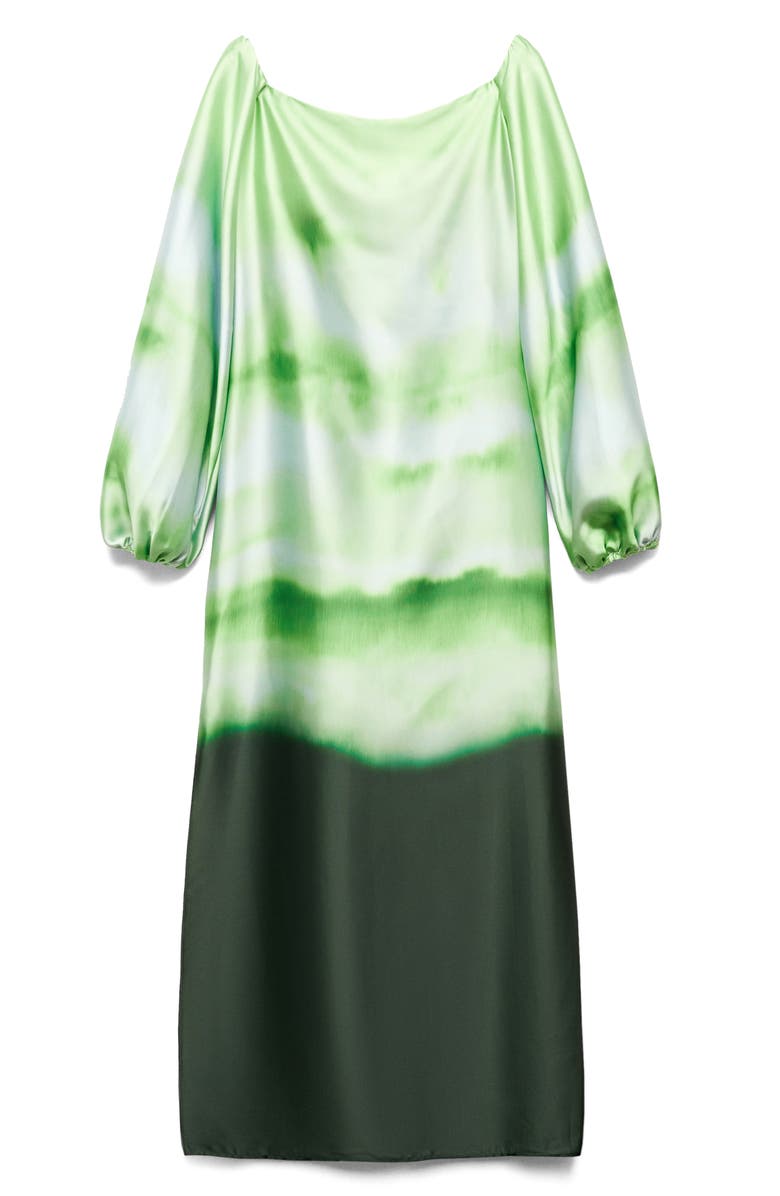 MANGO Tie Dye Off the Shoulder Long Sleeve Maxi Dress, Alternate, color, 