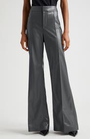 Alice + Olivia Dylan High Waist Faux Leather Flare Leg Pants