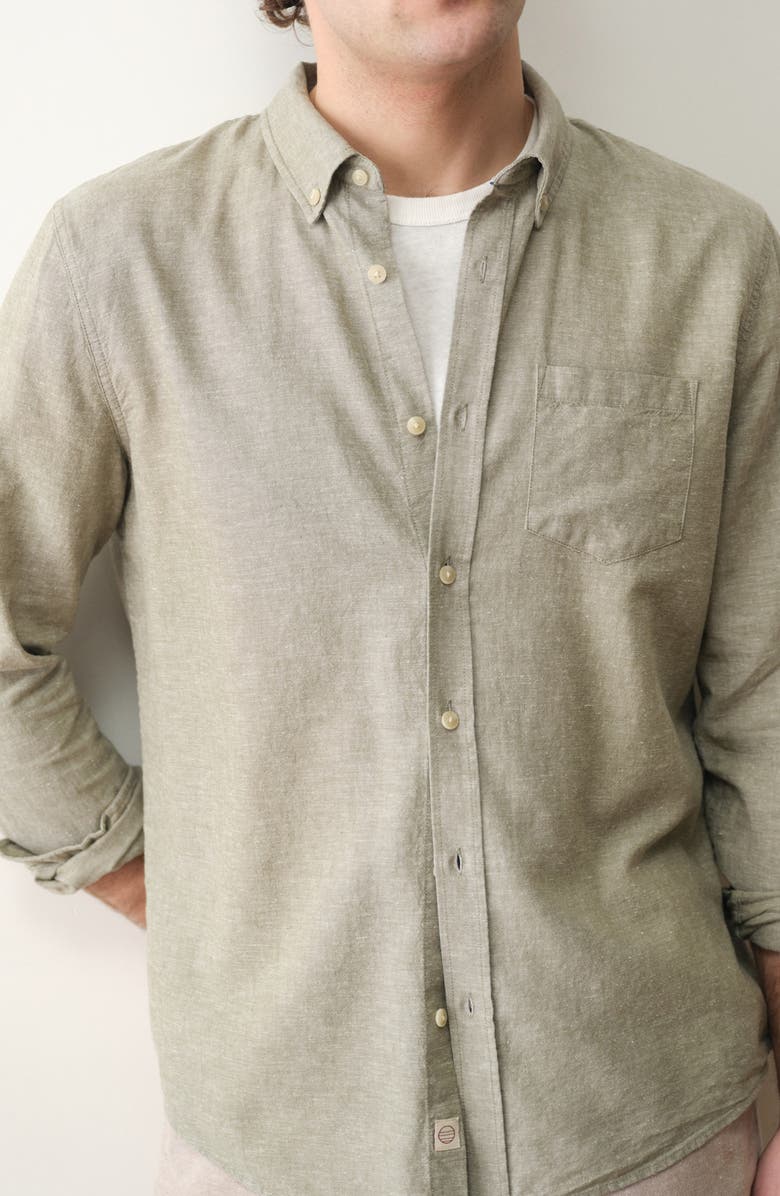 Marine Layer Better-than-Linen Hemp Blend Button-Down Shirt, Alternate, color, 