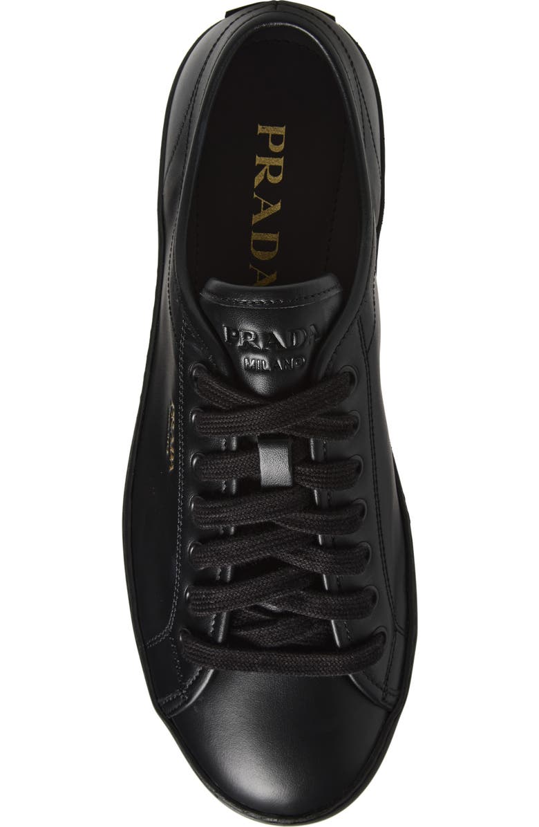 Prada Smooth Sneaker, Alternate, color, Nero
