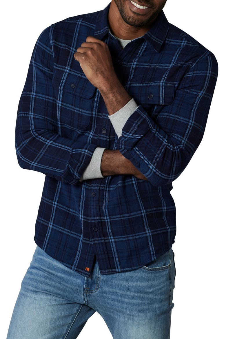 Mountain Regular Fit Flannel Button-Up Shirt, Main, color, INDIGO PLAID