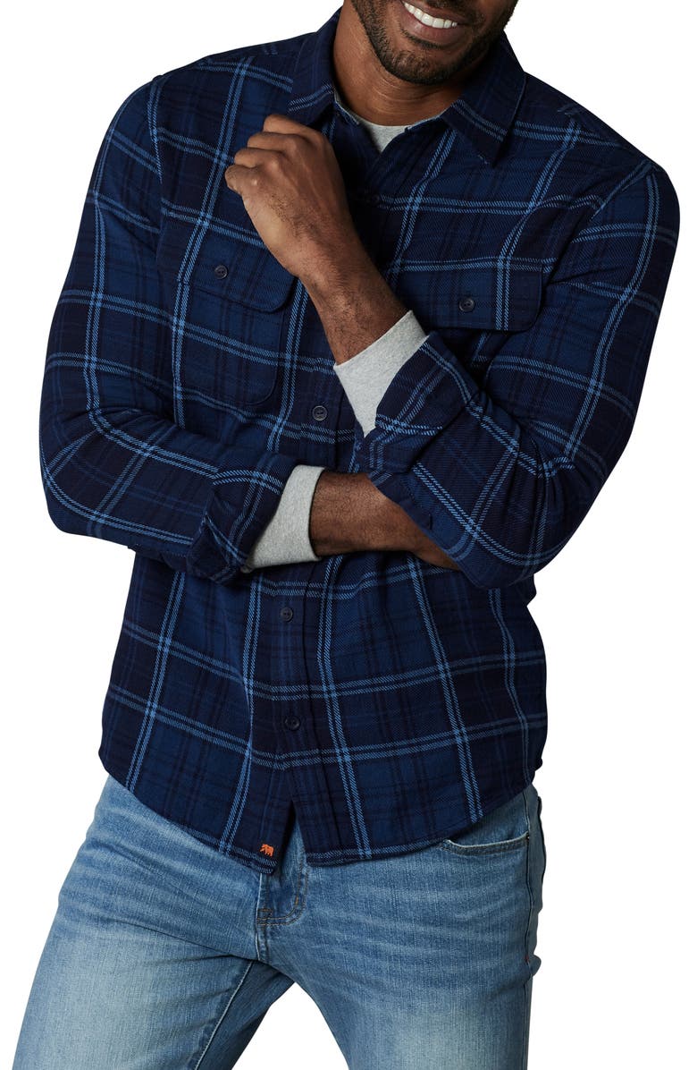 The Normal Brand Mountain Regular Fit Flannel Button-Up Shirt, Main, color, Indigo Plaid