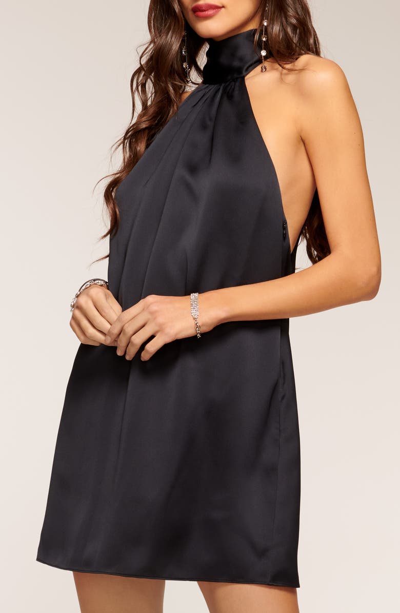 Ramy Brook Sam Halter A-Line Satin Minidress, Alternate, color, 