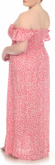 Smocked Flutter Sleeve Maxi Dress