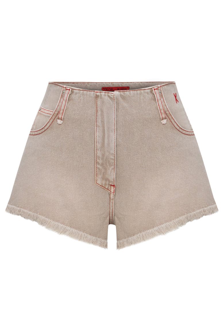 Pure Cotton Faded Super Mini Short, Main, color, BEIGE