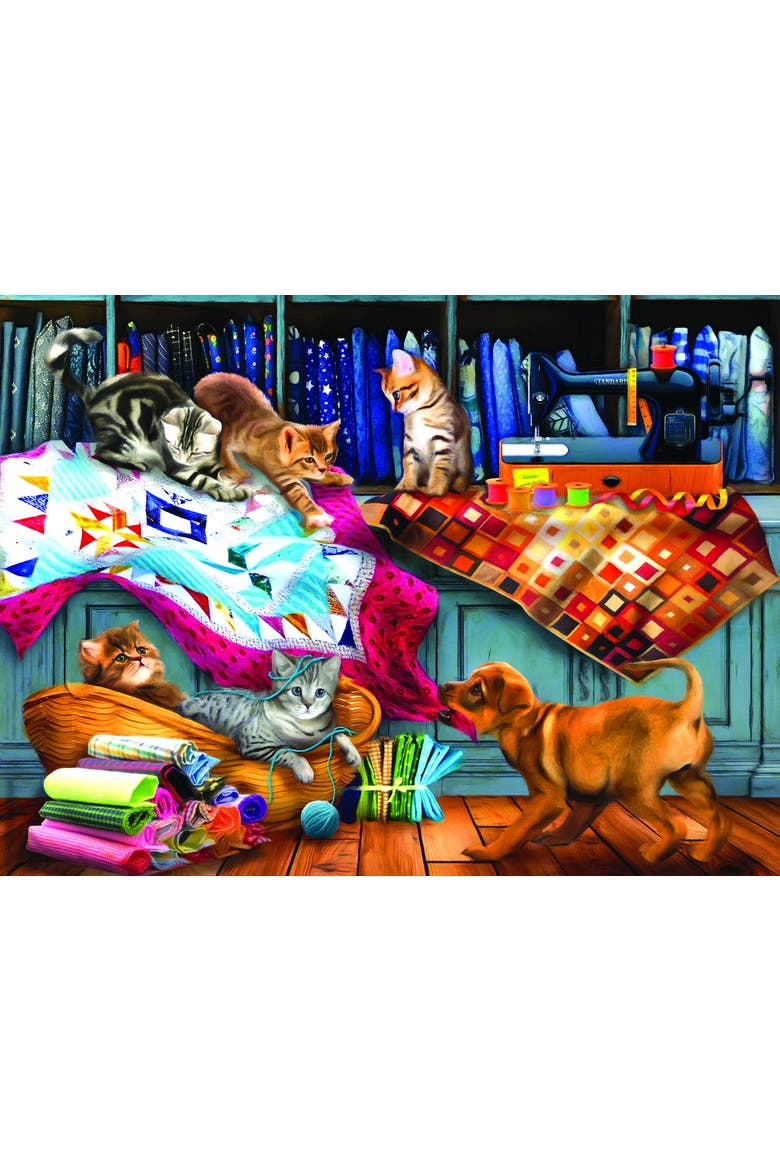 Quilting Room Mischief 1000 piece Jigsaw Puzzle for Adults, Alternate, color, Multicolor