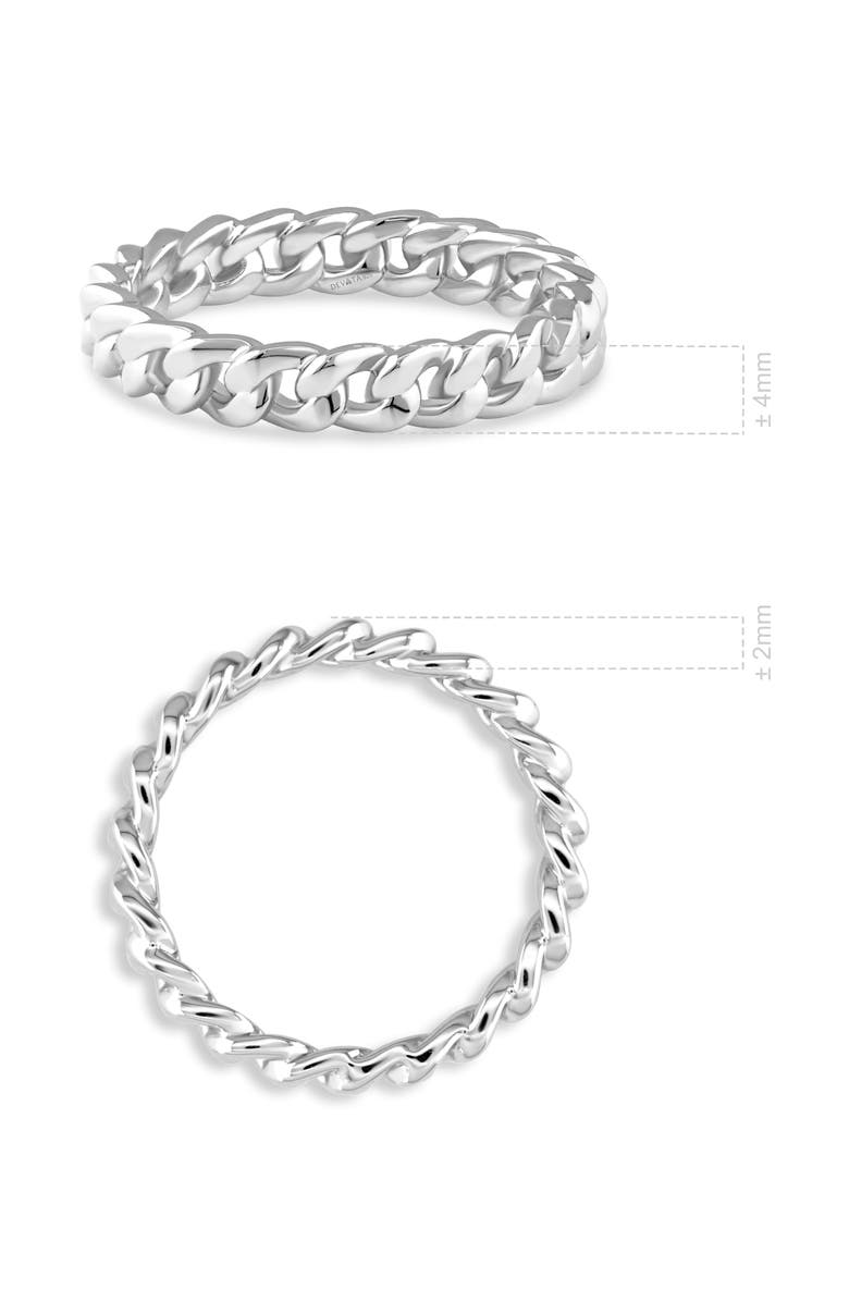 DEVATA Cuban Link Ring in Rhodium Plated Sterling Silver, Alternate, color, Silver